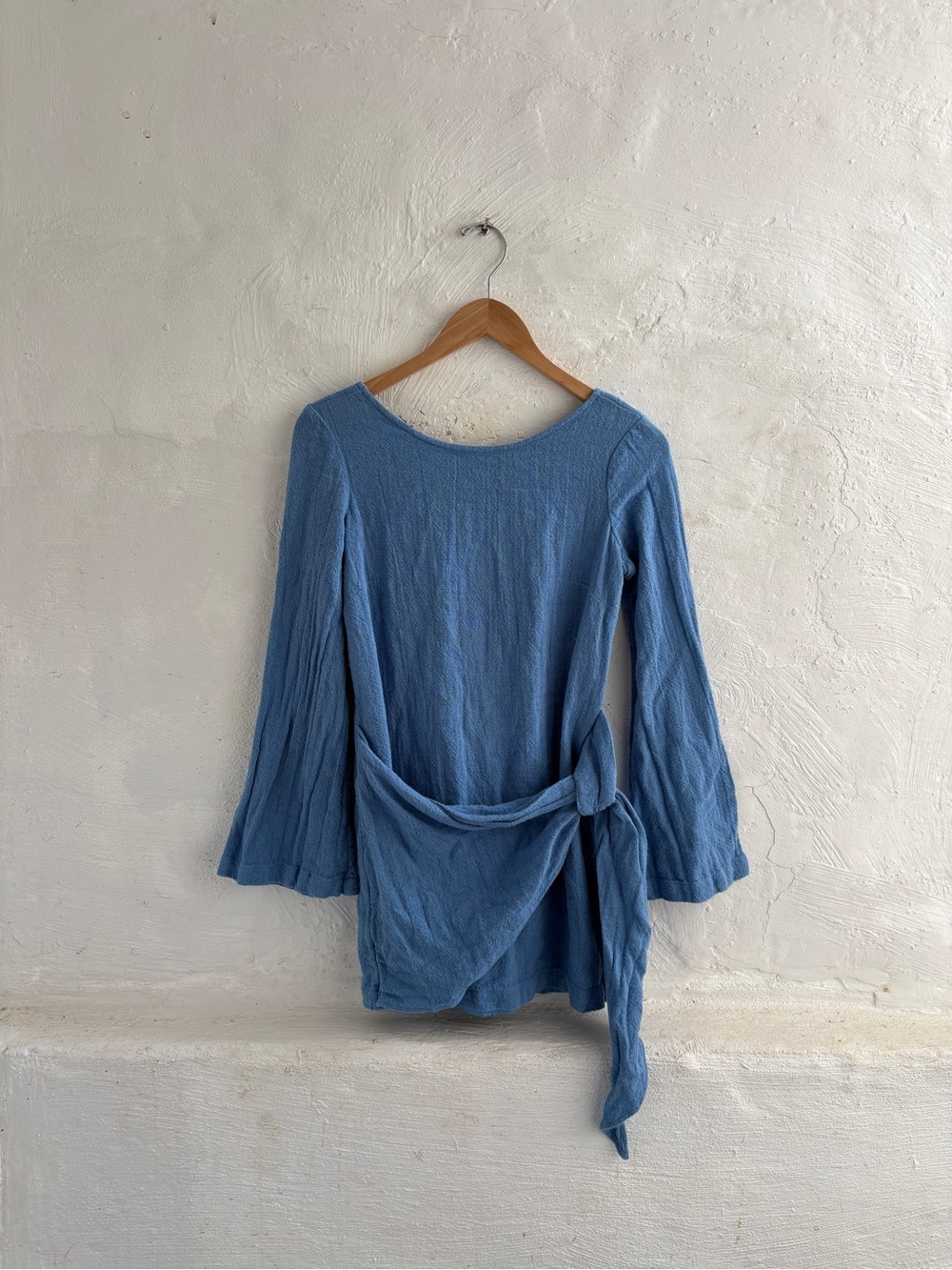 Free people cotton blend wrap mini dress